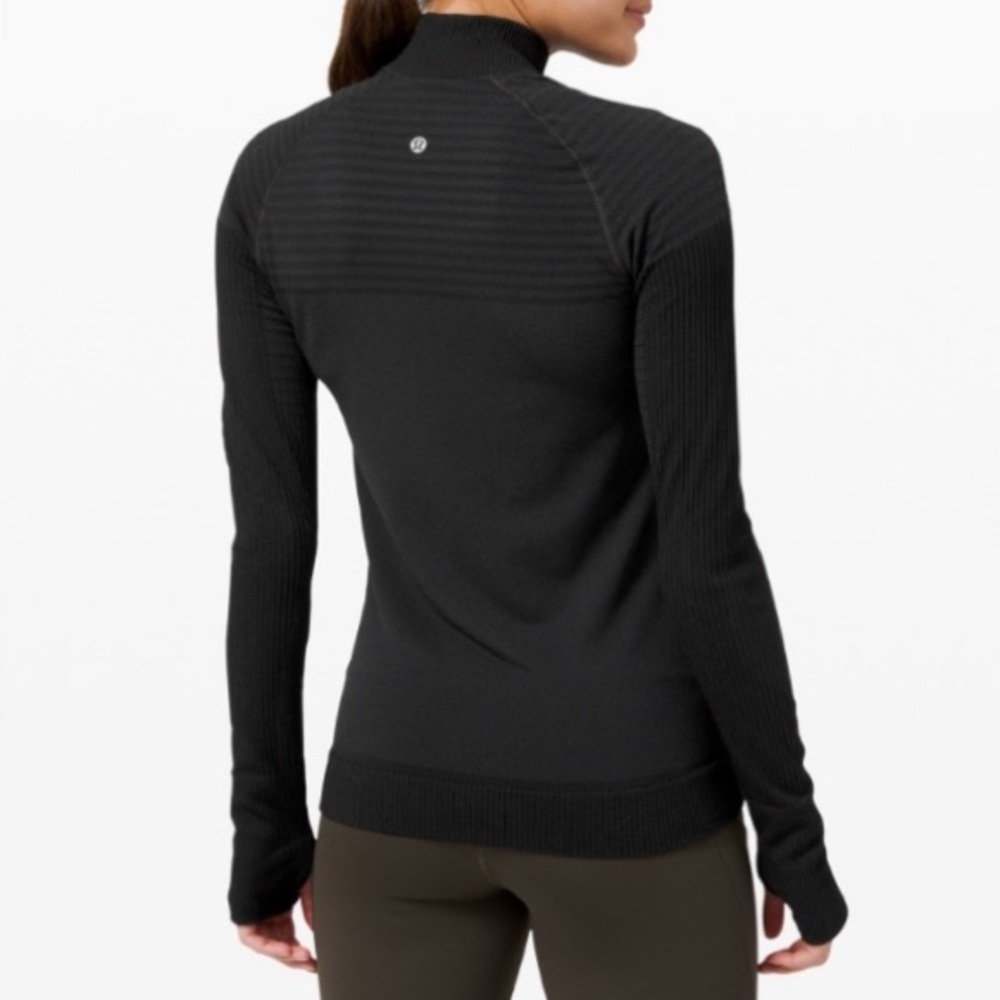 Lululemon Wool-Blend Keep the Heat 1/2 Zip- Black - Picture 4 of 6